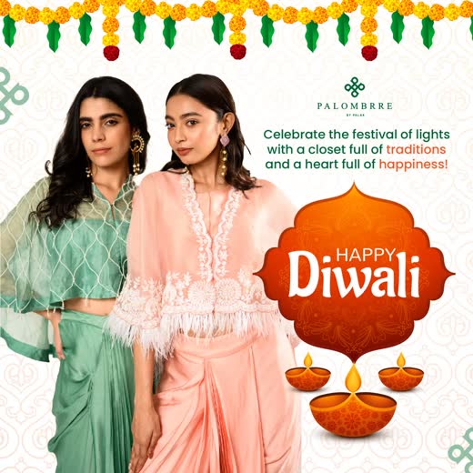 Happy Diwali creative for Palombre with two models