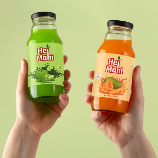 Hei Mahi juice bottle labels