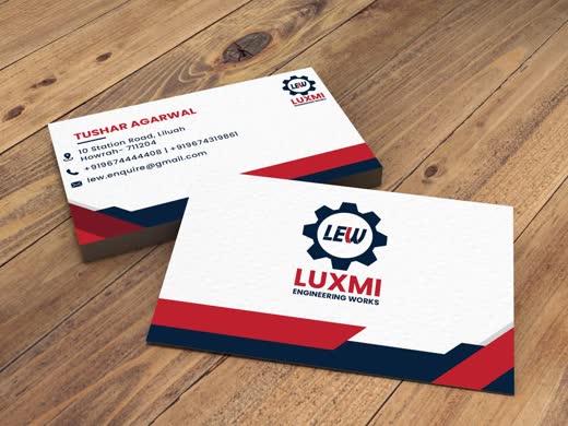 Luxmi Engineering Works business cards on wood