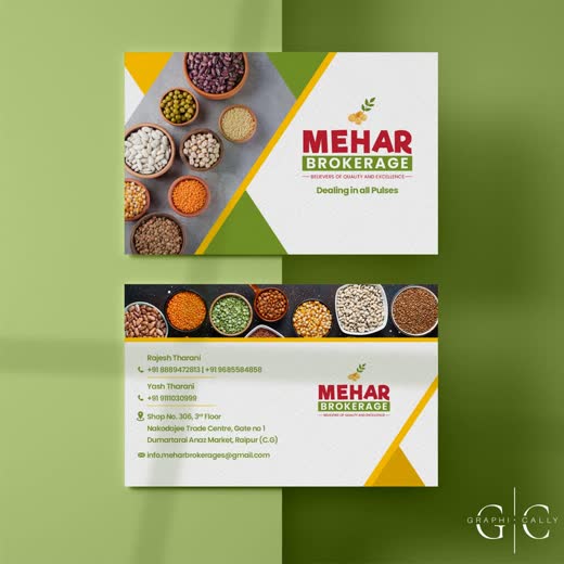 Mehar Brokerage business cards with pulses photography