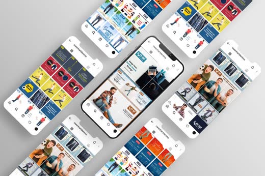 A set of social media posts shown on phones